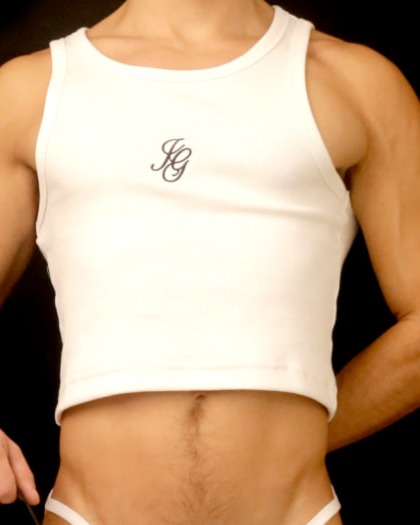 The Cropped Rib Tank — White